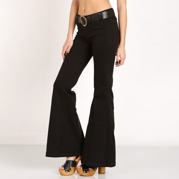 Free People Denim - Free People Jolene Black Flare Jeans 26